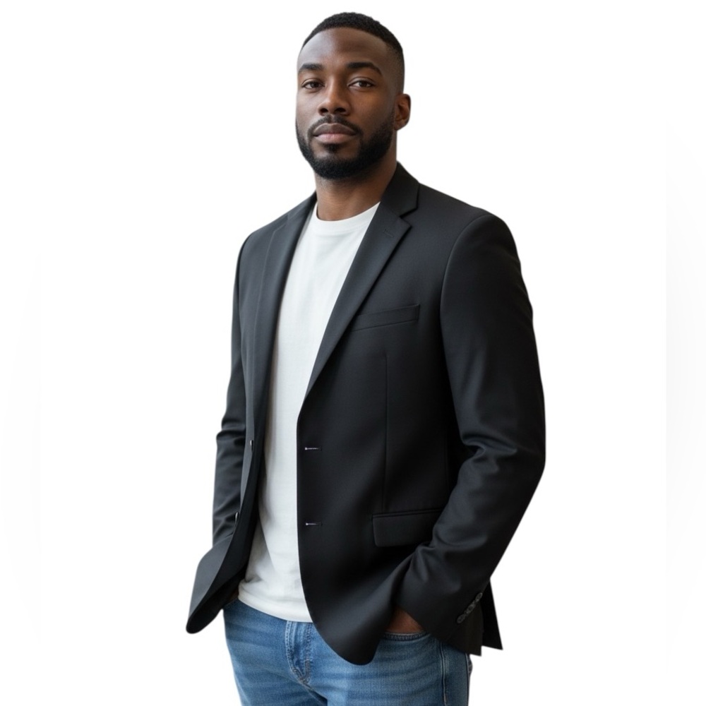 Calvin Klein Classic Black Blazer 40R 100% Wool